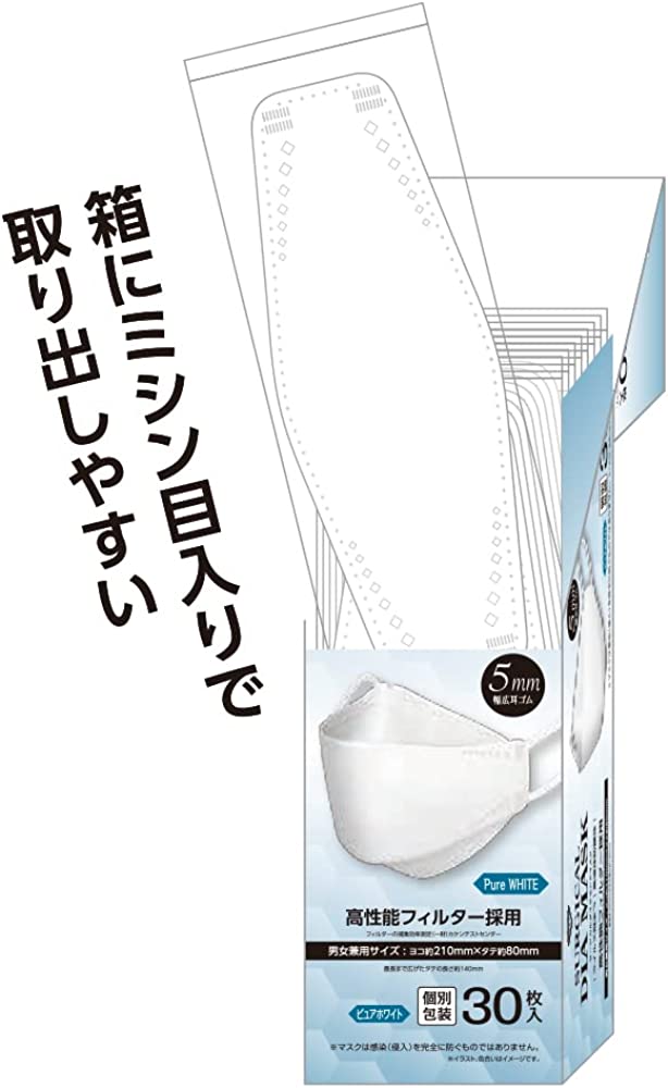 サージカルダイヤモンドマスク（個別包装30枚入り）白 – 【公式